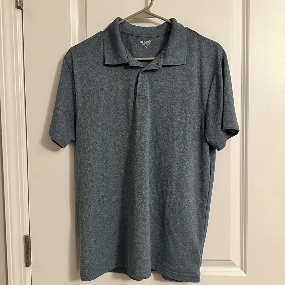 Old Navy Active Men’s Short Sleeve Golf Polo Grey Blue Size M
